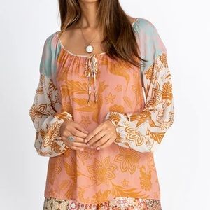 JOHNNY WAS Printed Peasant Top